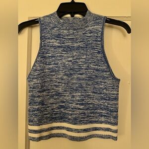 Forever 21 Blue and White Knit Tank Top